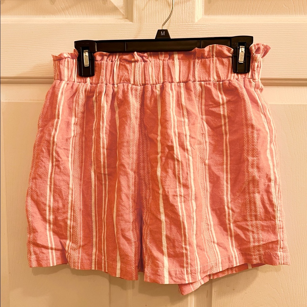 Peach Paper bag Striped shorts
